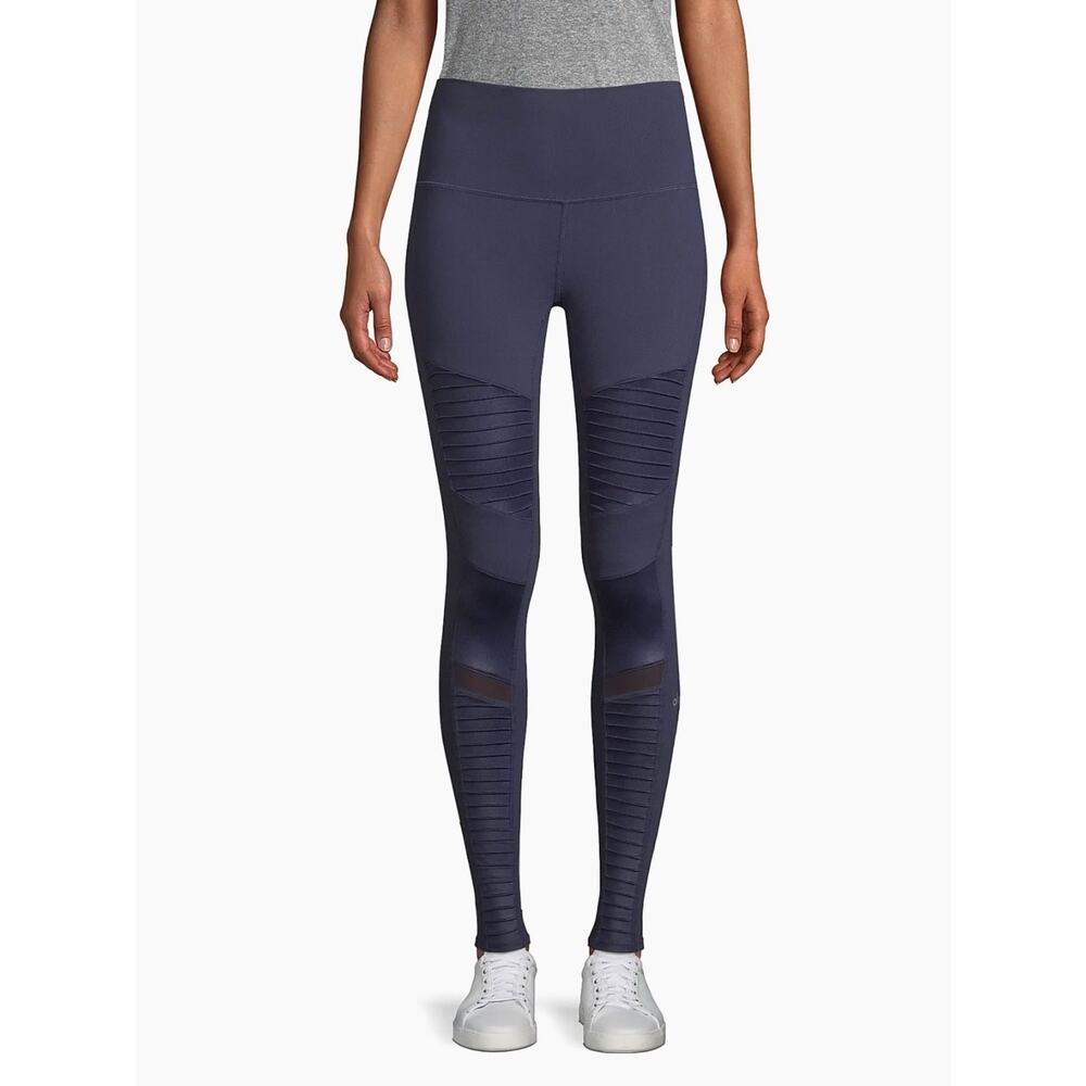 Alo Yoga High Waist Moto Leggings Navy Blue Fits Size Small